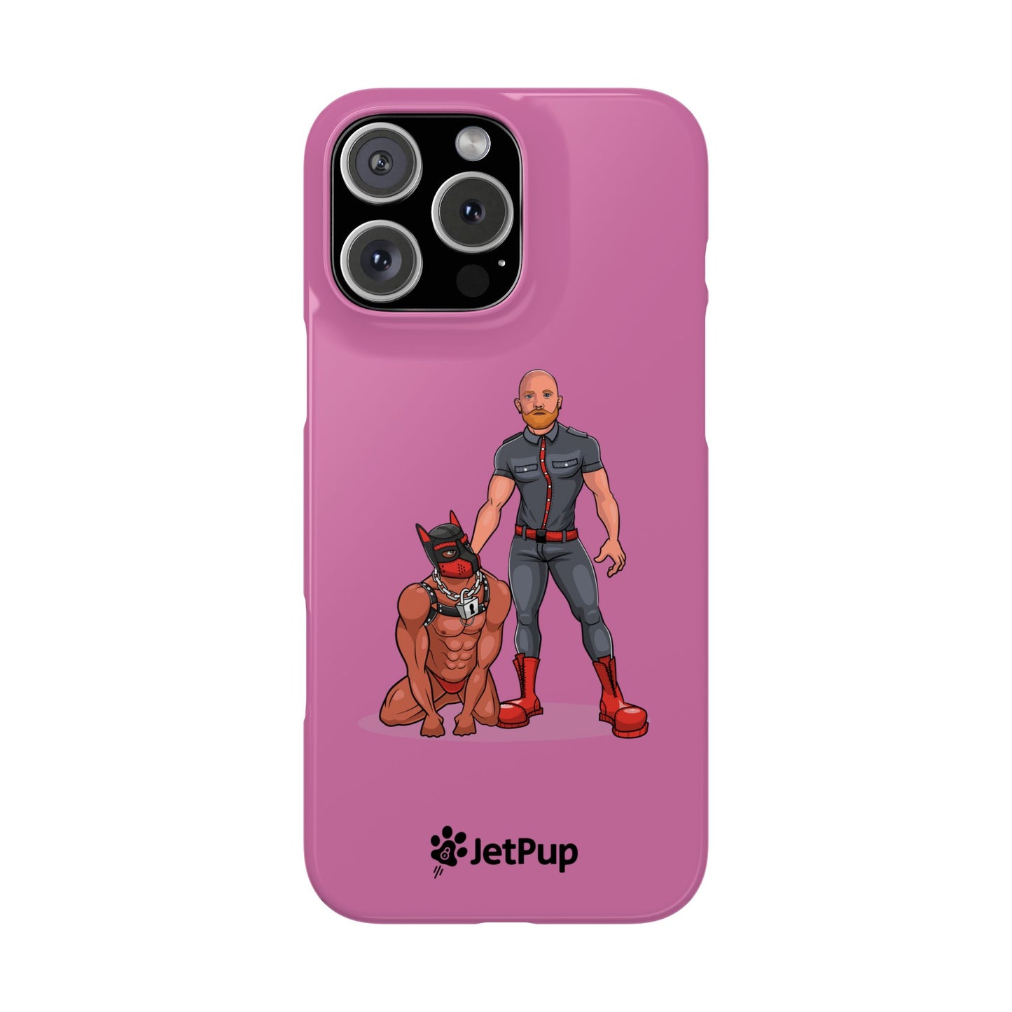 Dad & Pup Slim iPhone Cases - Pink