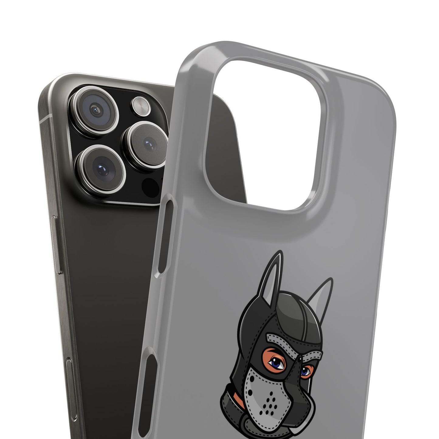 Pup Hood Slim iPhone Cases - Grey