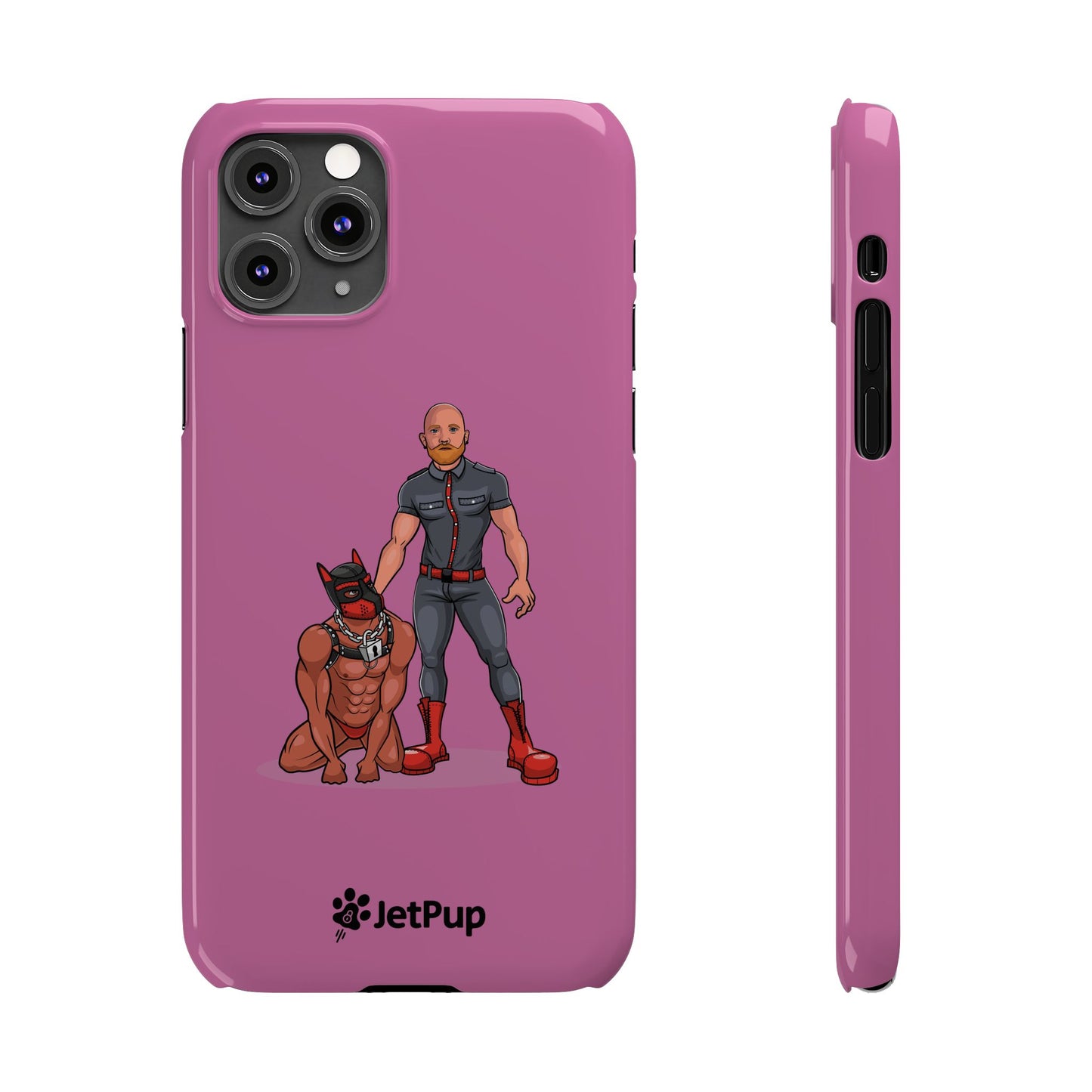 Dad & Pup Slim iPhone Cases - Pink