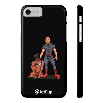 Dad & Pup Slim iPhone Cases - Black