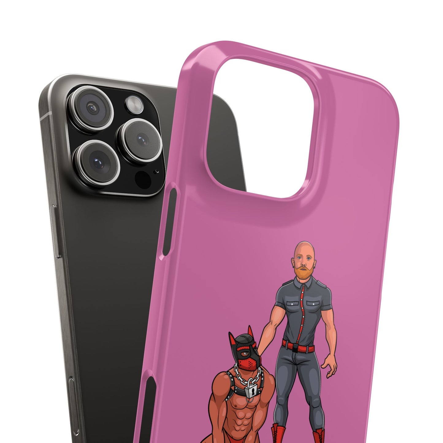 Dad & Pup Slim iPhone Cases - Pink