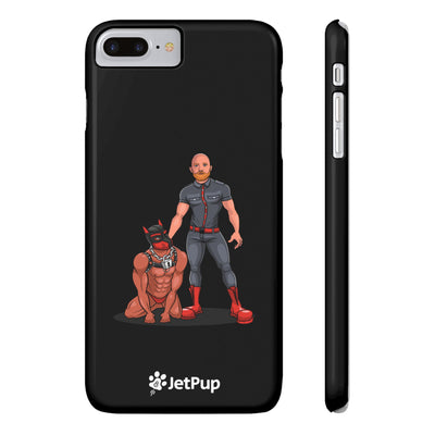 Dad & Pup Slim iPhone Cases - Black
