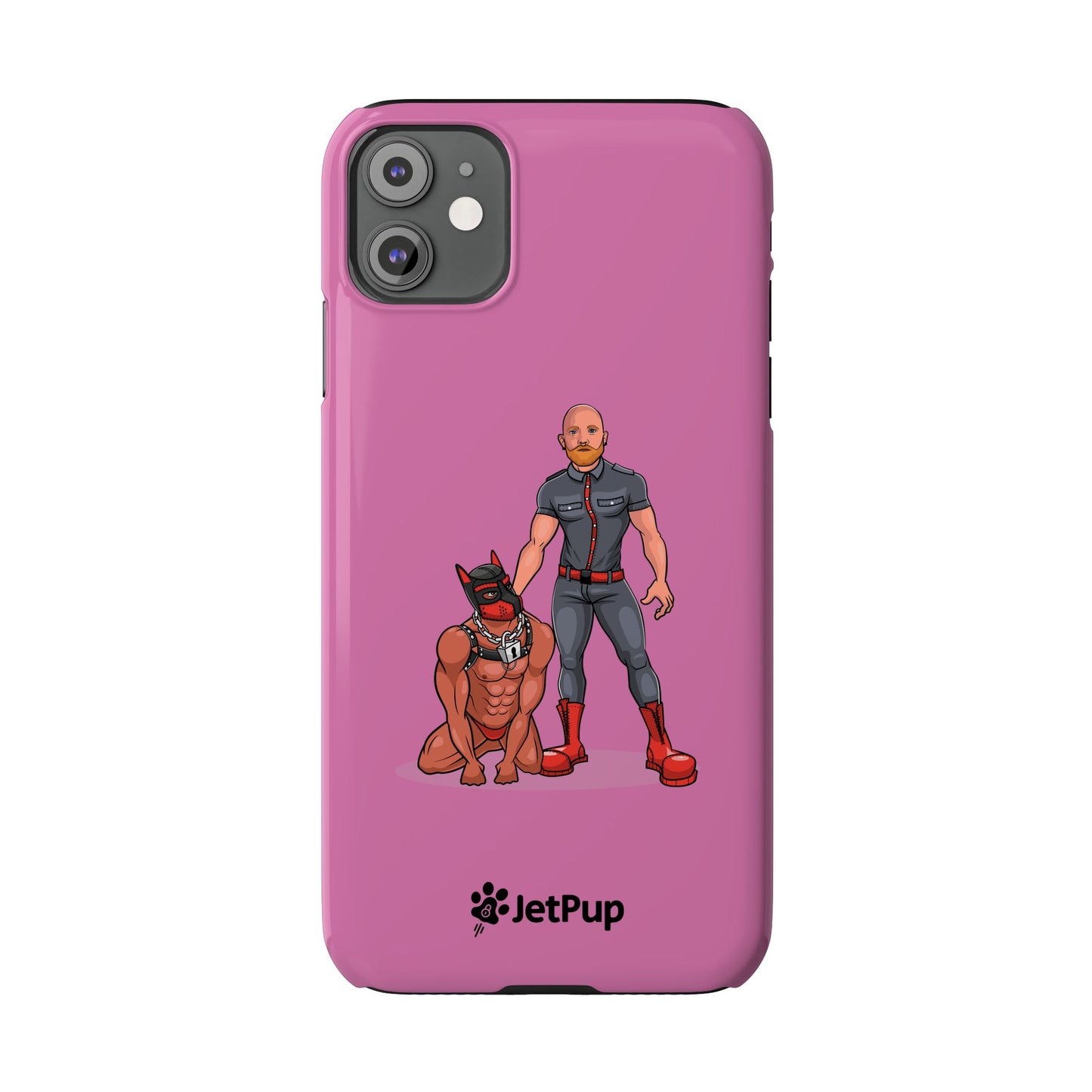 Dad & Pup Slim iPhone Cases - Pink