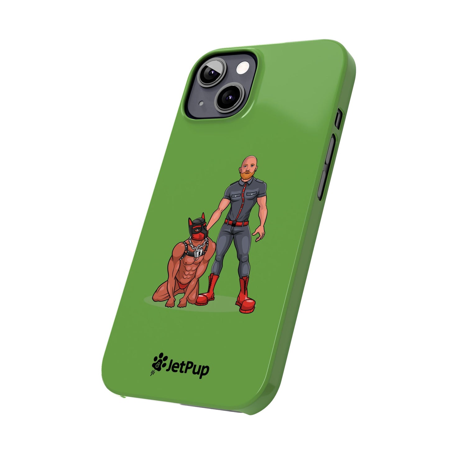 Dad & Pup Slim iPhone Cases - Green