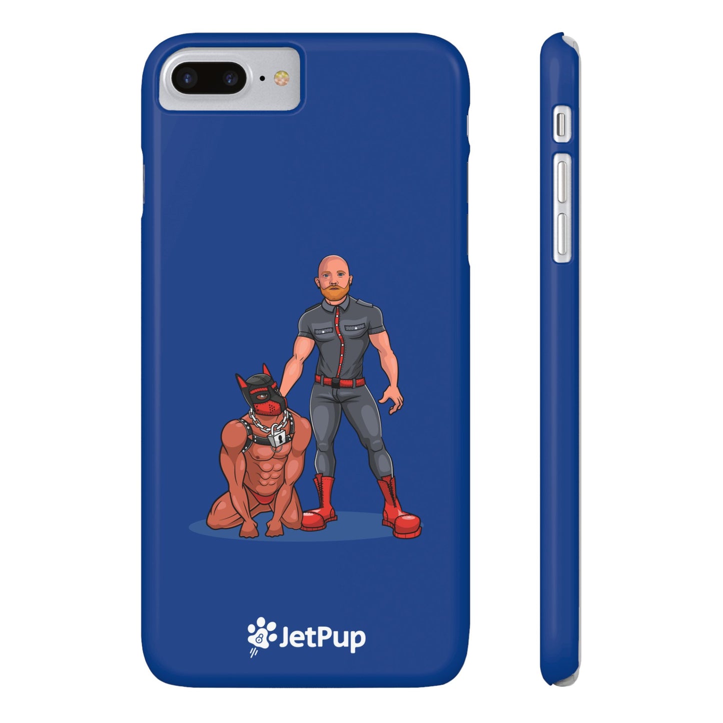 Dad & Pup Slim iPhone Cases - Blue