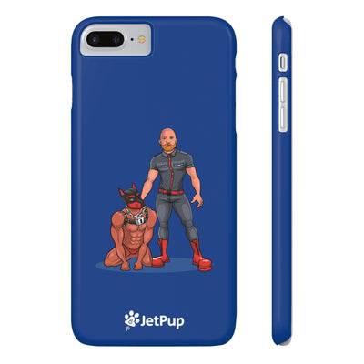 Dad & Pup Slim iPhone Cases - Blue