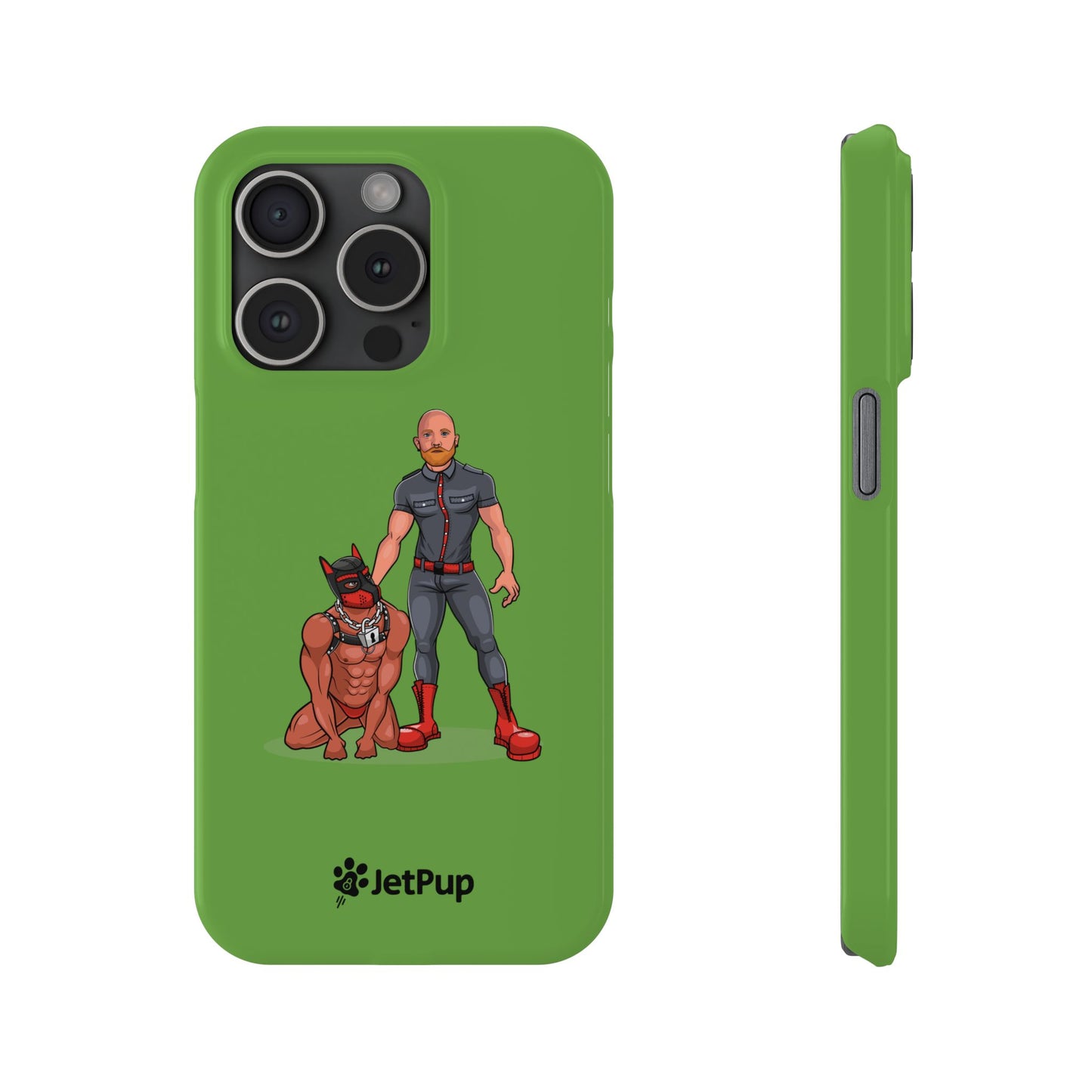 Dad & Pup Slim iPhone Cases - Green