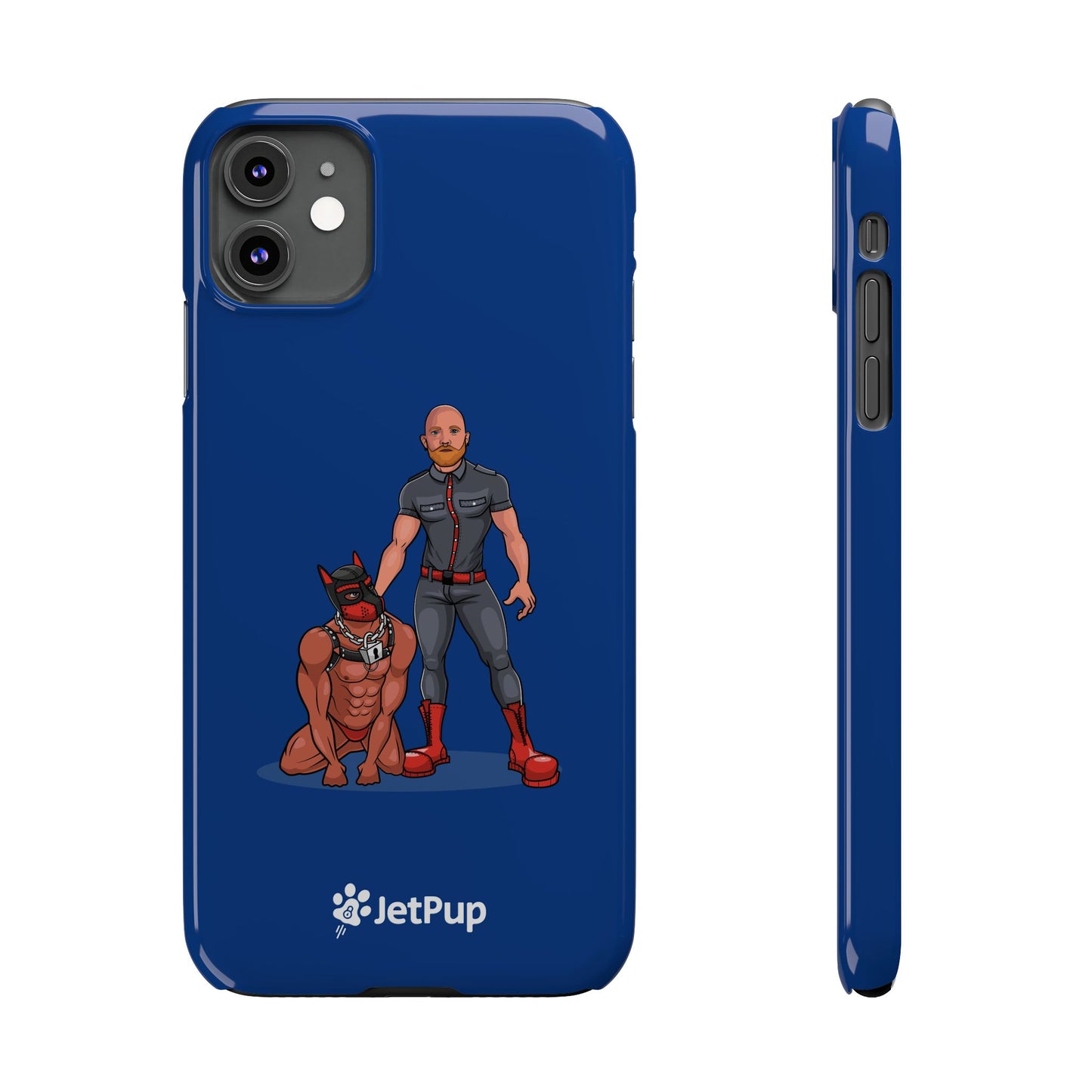 Dad & Pup Slim iPhone Cases - Blue