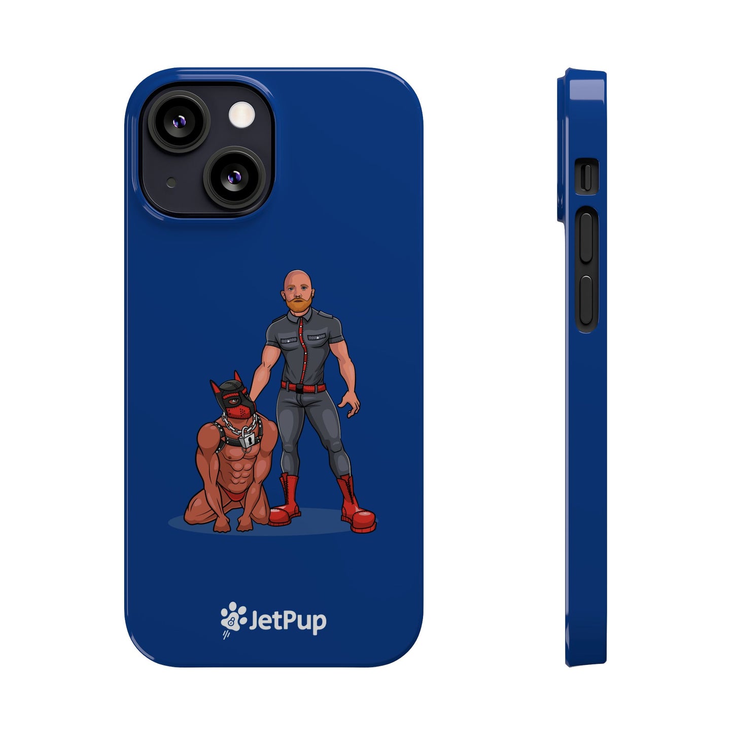 Dad & Pup Slim iPhone Cases - Blue