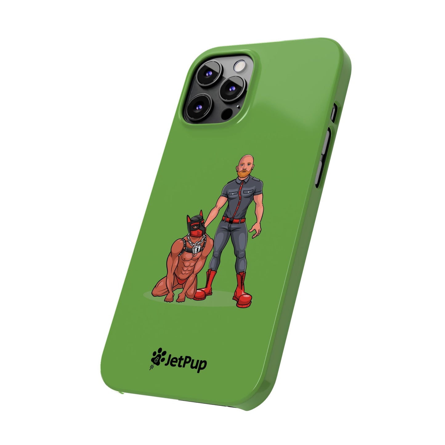 Dad & Pup Slim iPhone Cases - Green