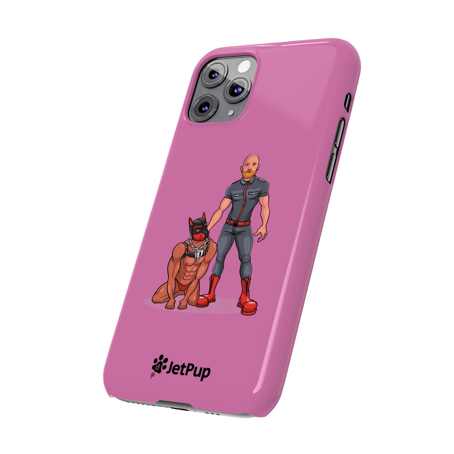 Dad & Pup Slim iPhone Cases - Pink