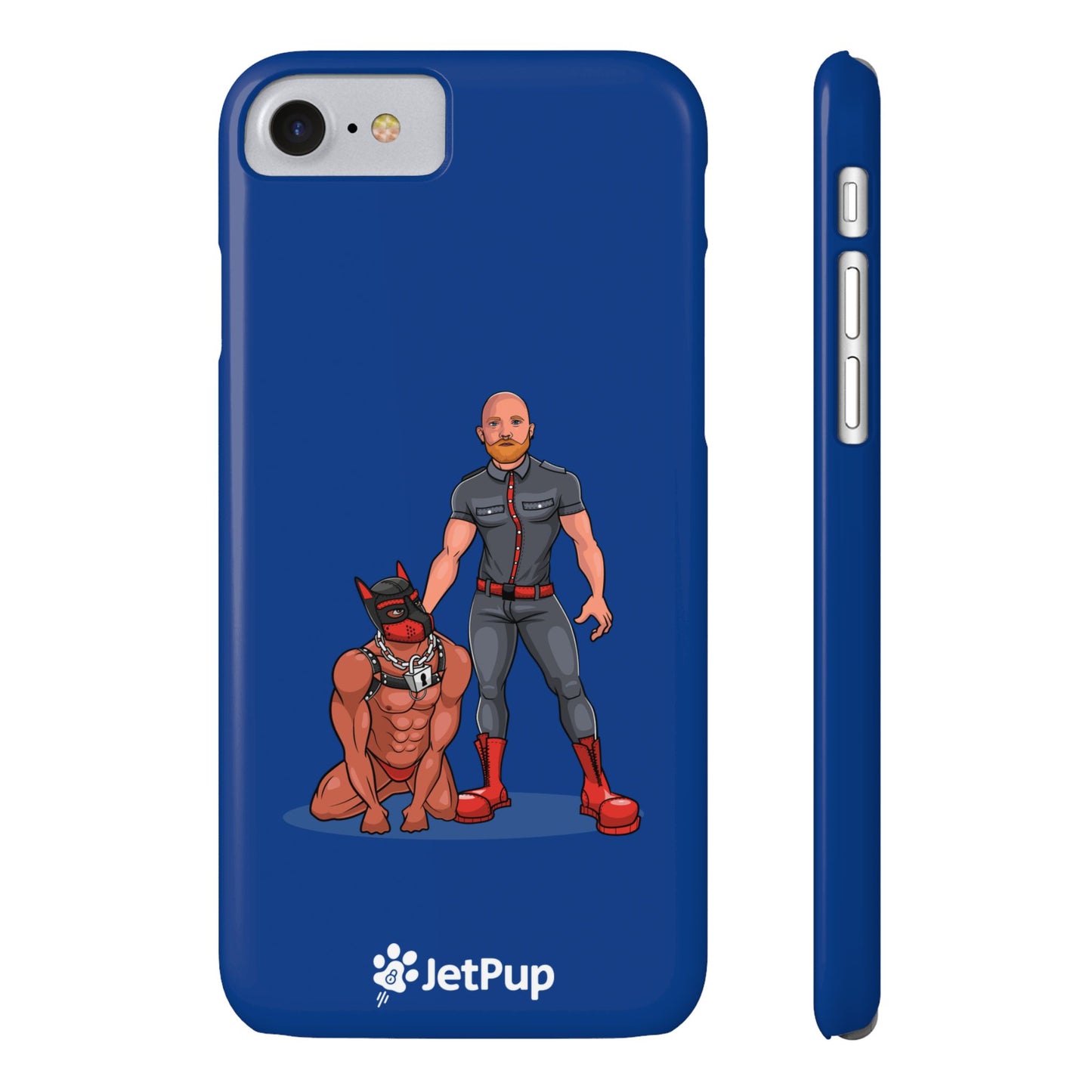 Dad & Pup Slim iPhone Cases - Blue