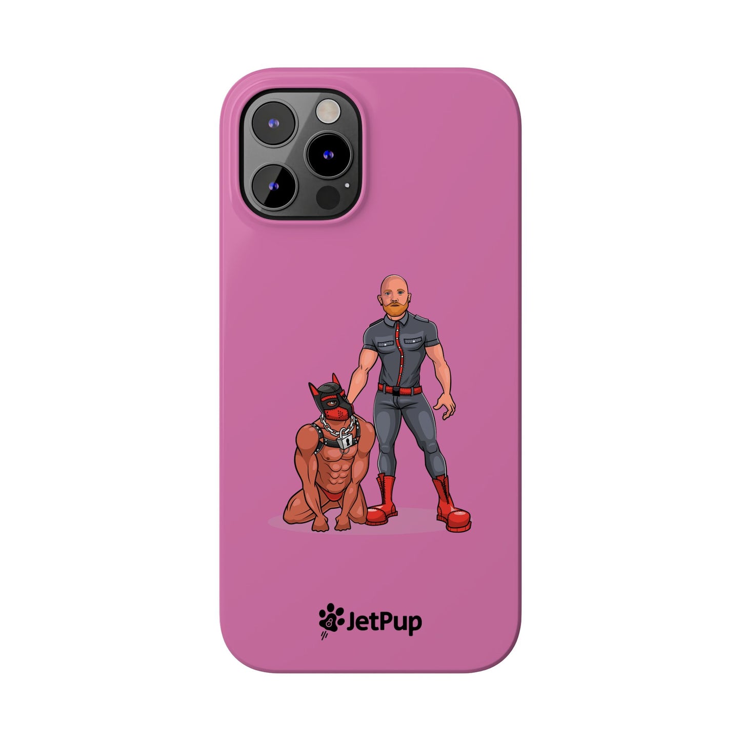 Dad & Pup Slim iPhone Cases - Pink