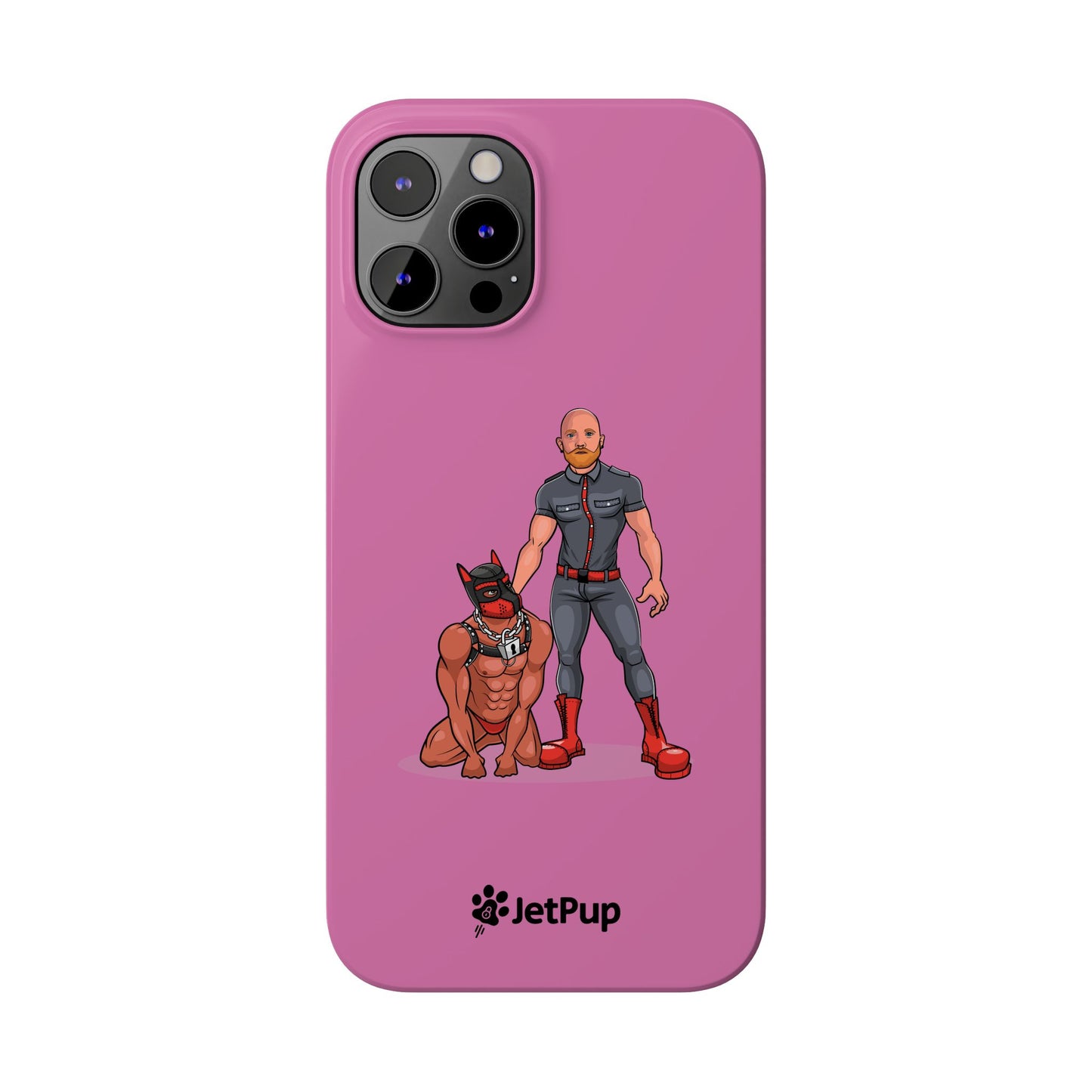 Dad & Pup Slim iPhone Cases - Pink