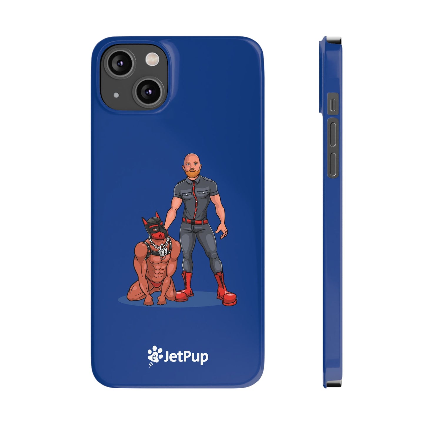 Dad & Pup Slim iPhone Cases - Blue