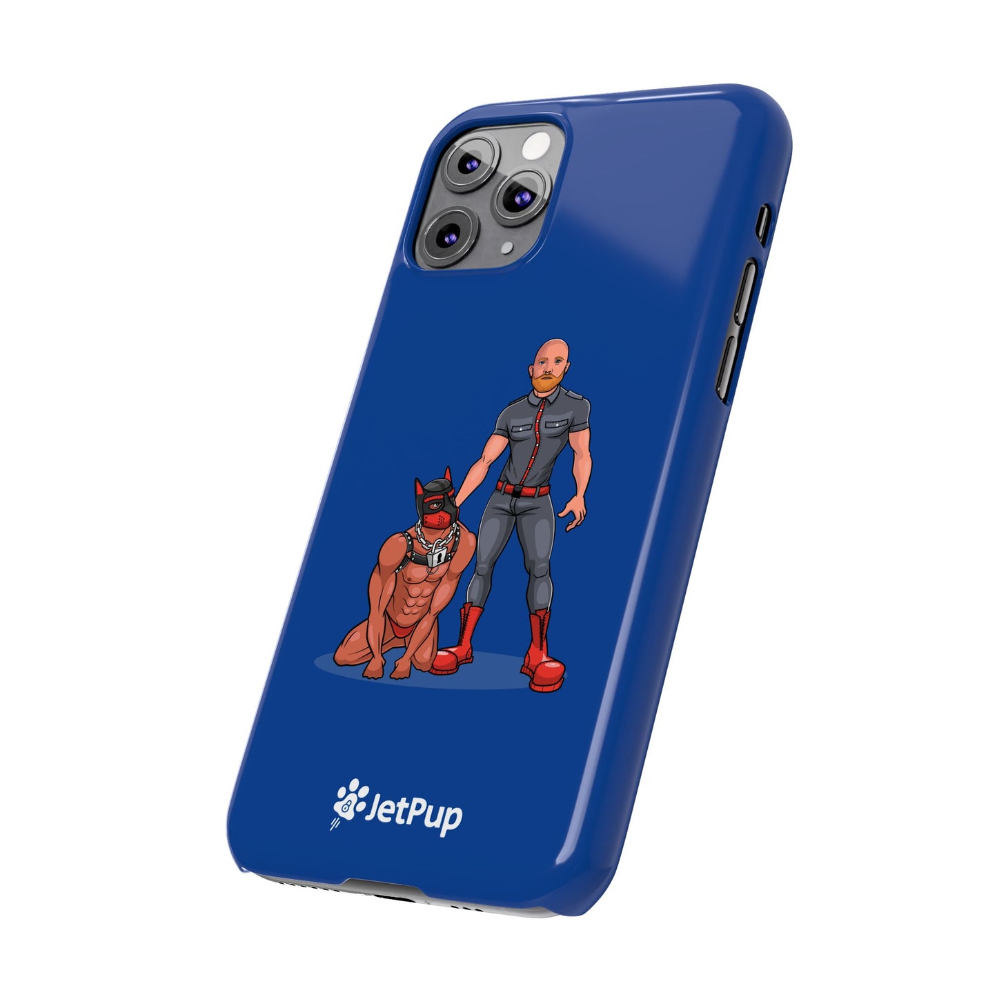 Dad & Pup Slim iPhone Cases - Blue