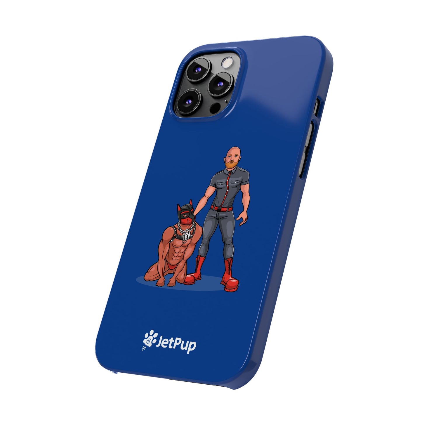 Dad & Pup Slim iPhone Cases - Blue