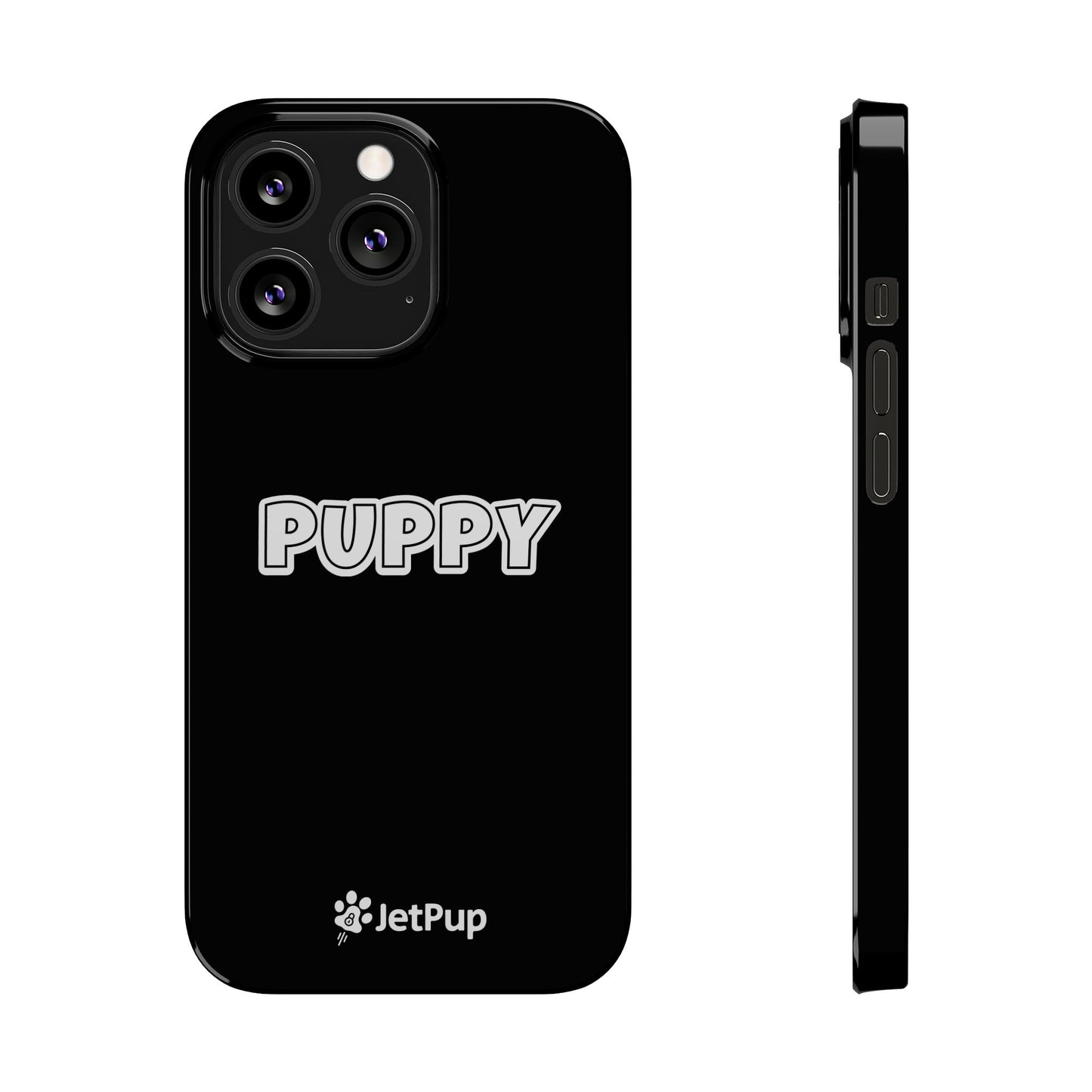 Puppy Slim iPhone Cases - Black