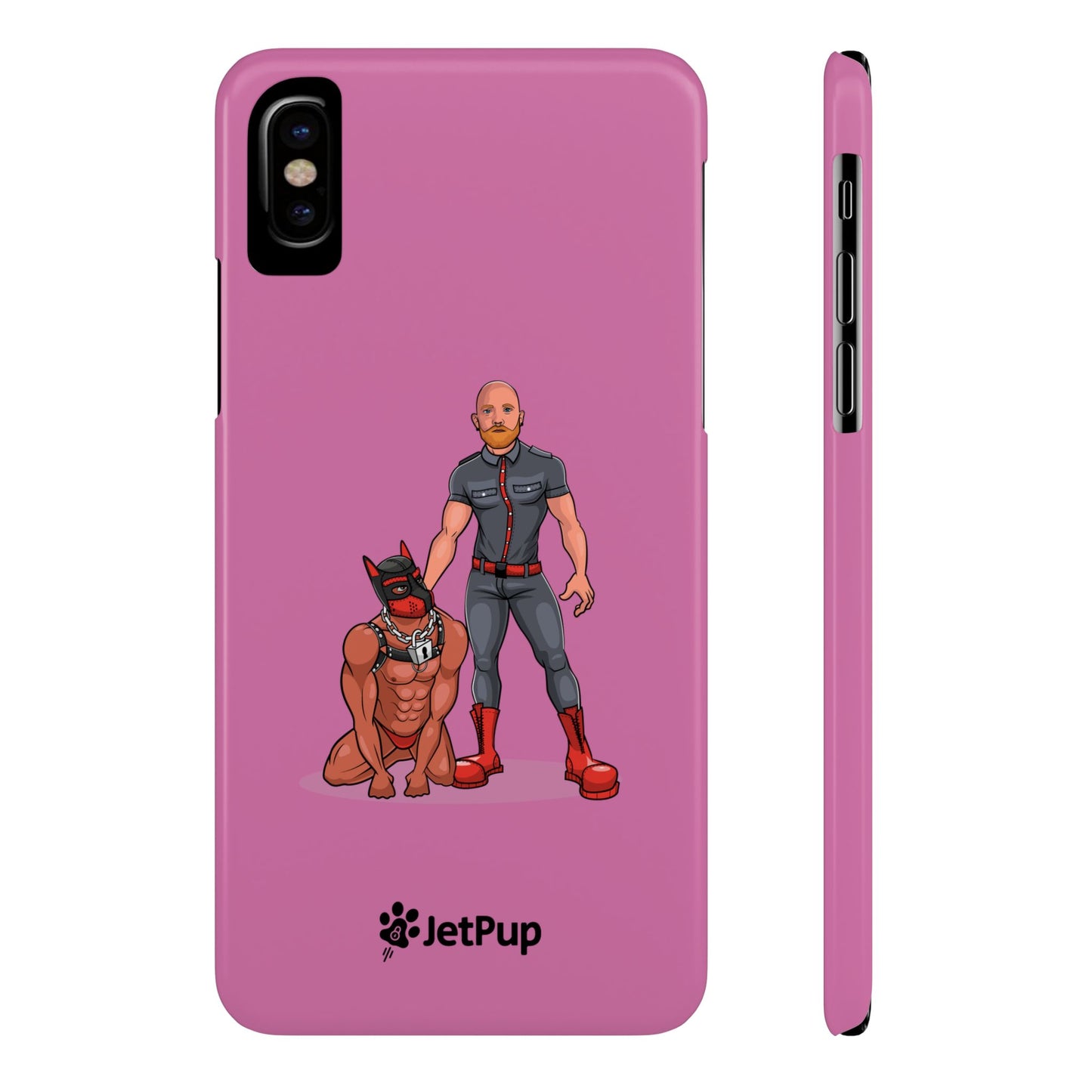 Dad & Pup Slim iPhone Cases - Pink