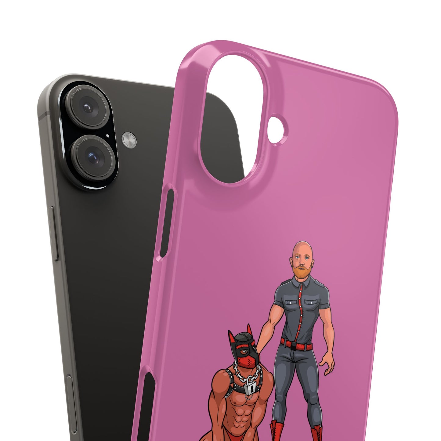 Dad & Pup Slim iPhone Cases - Pink