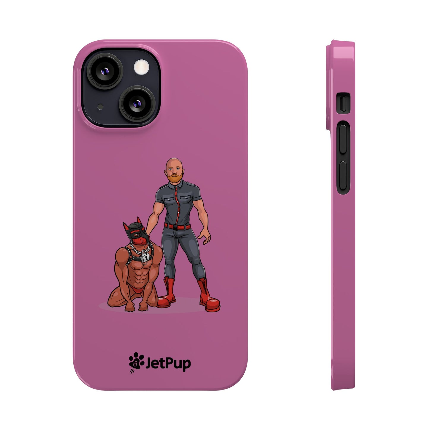 Dad & Pup Slim iPhone Cases - Pink