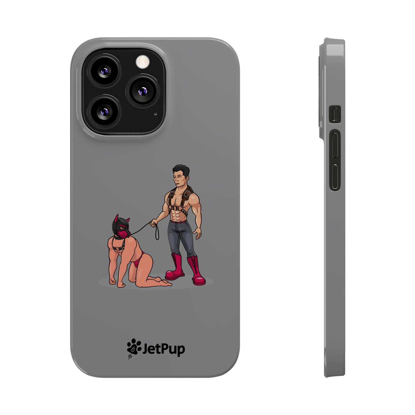 Handler & Pup Slim iPhone Cases - Grey