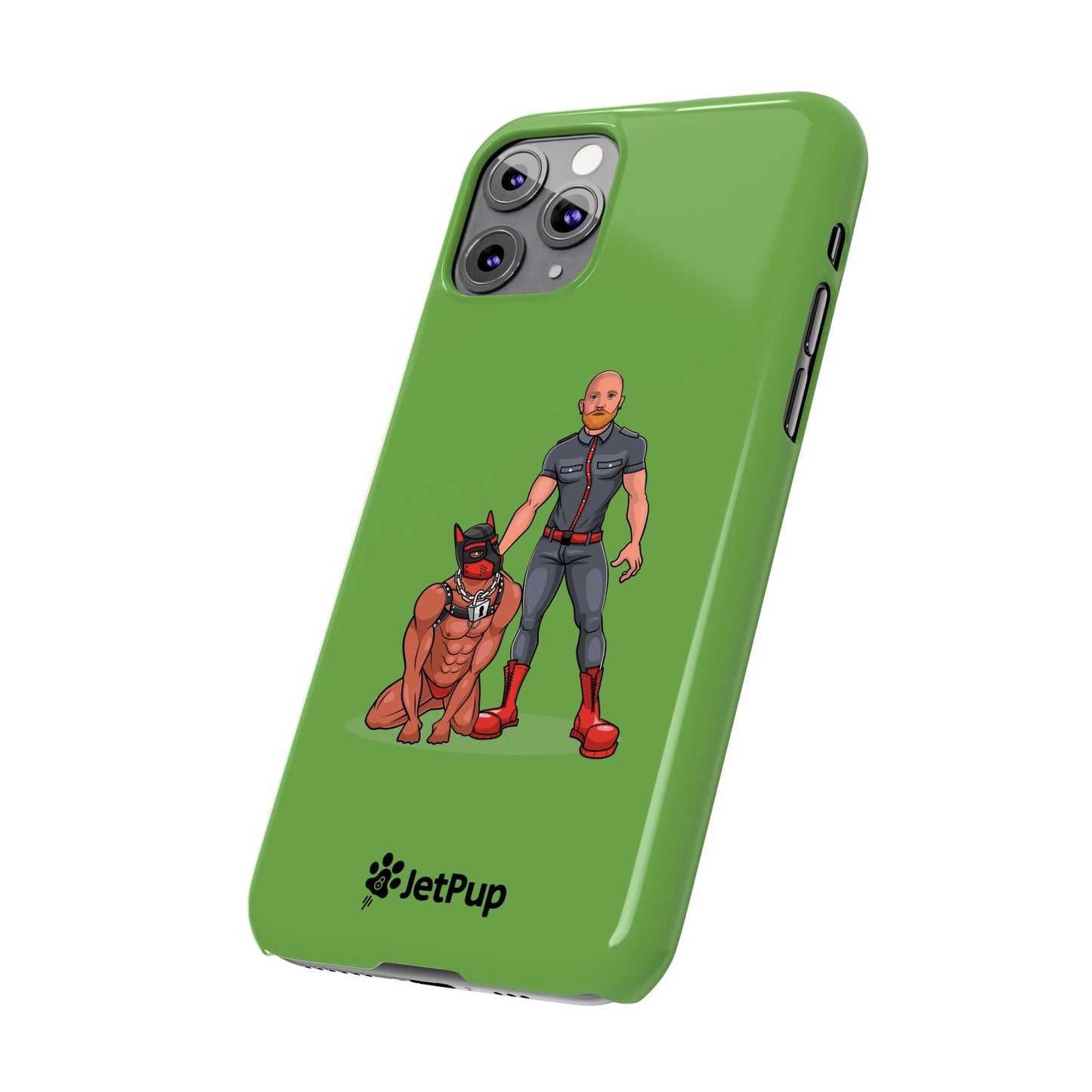 Dad & Pup Slim iPhone Cases - Green