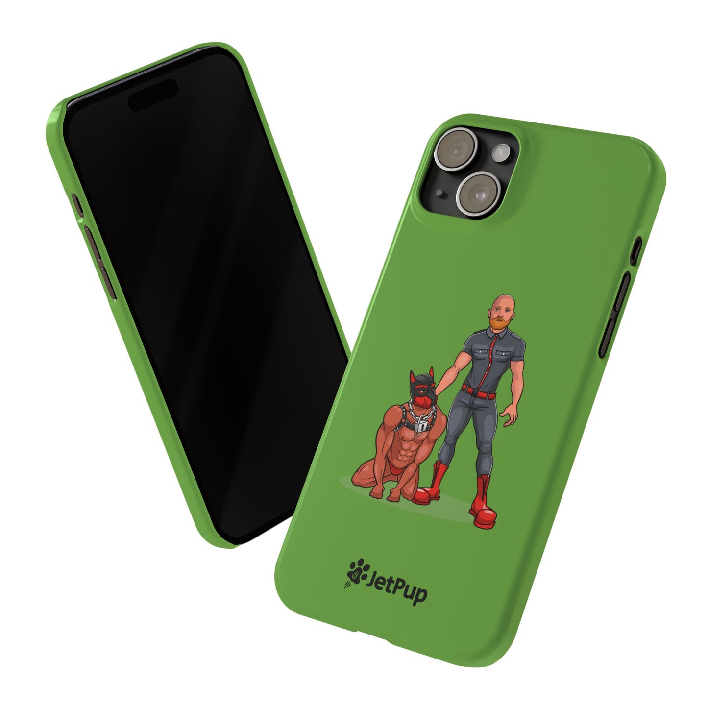 Dad & Pup Slim iPhone Cases - Green