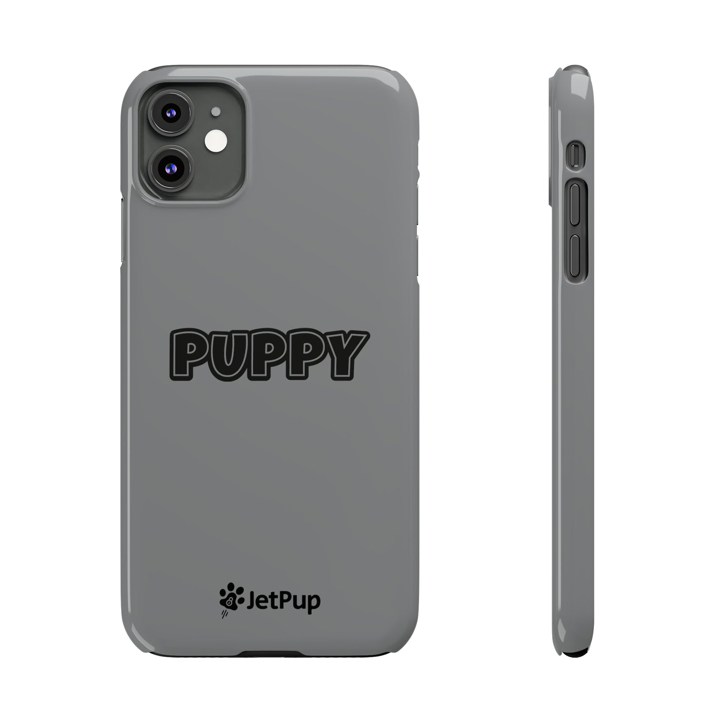 Puppy Slim iPhone Cases - Grey