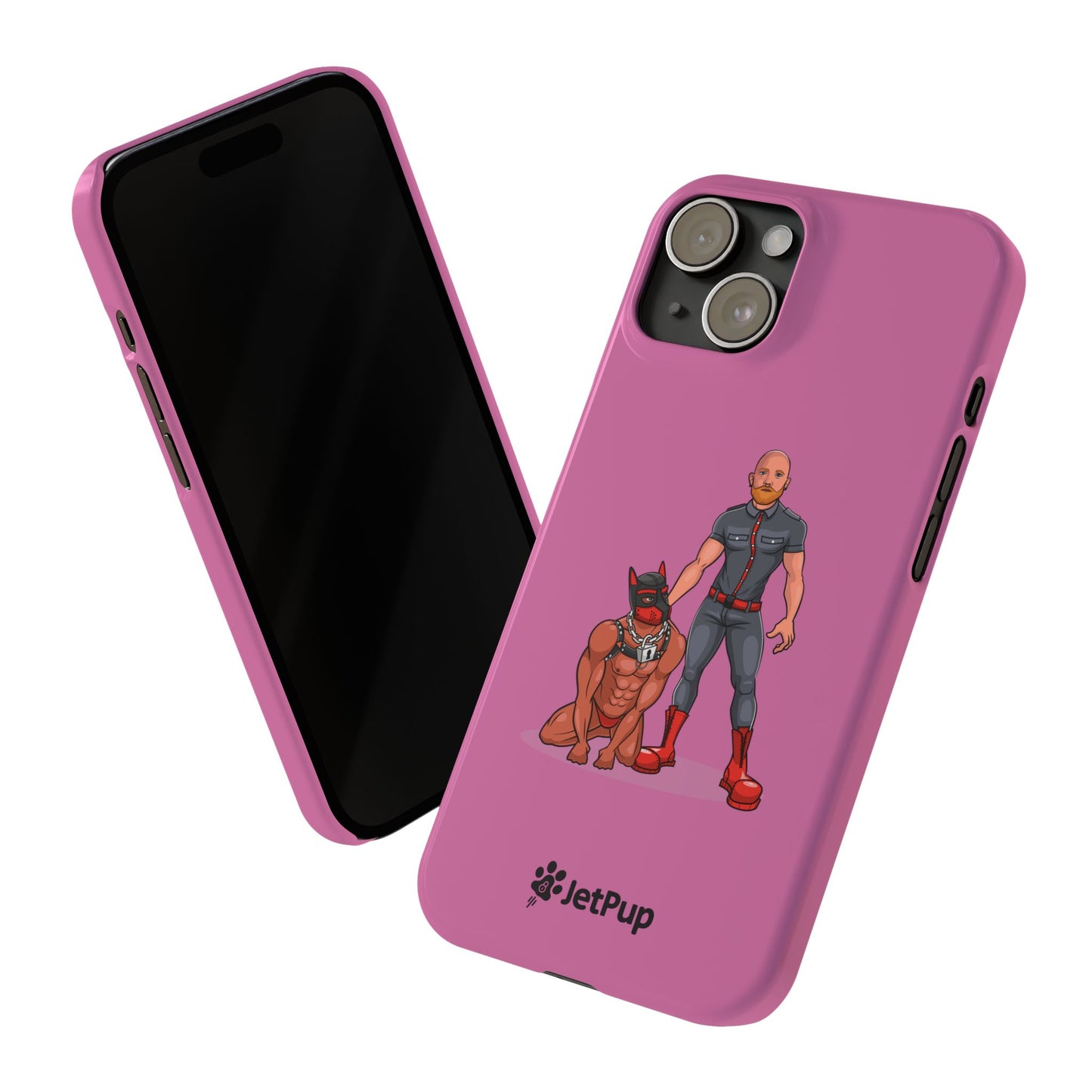 Dad & Pup Slim iPhone Cases - Pink