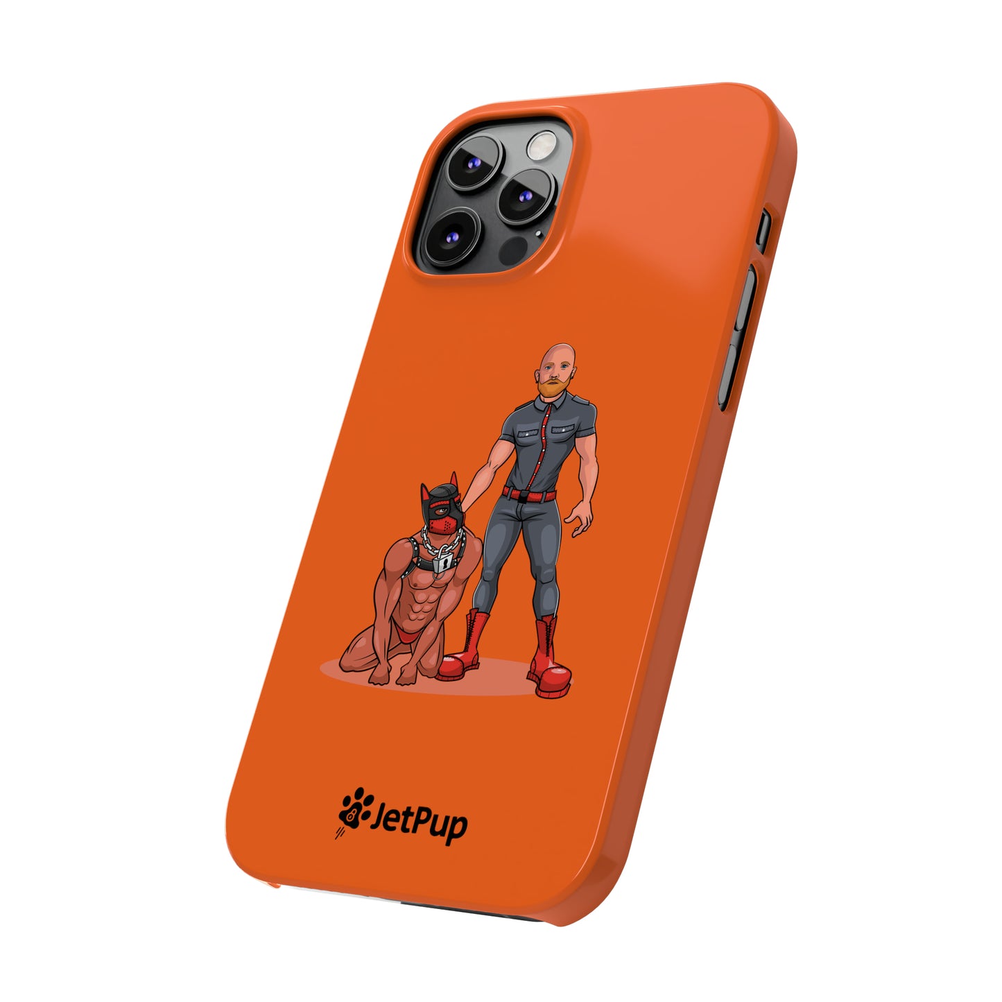 Dad & Pup Slim iPhone Cases - Orange