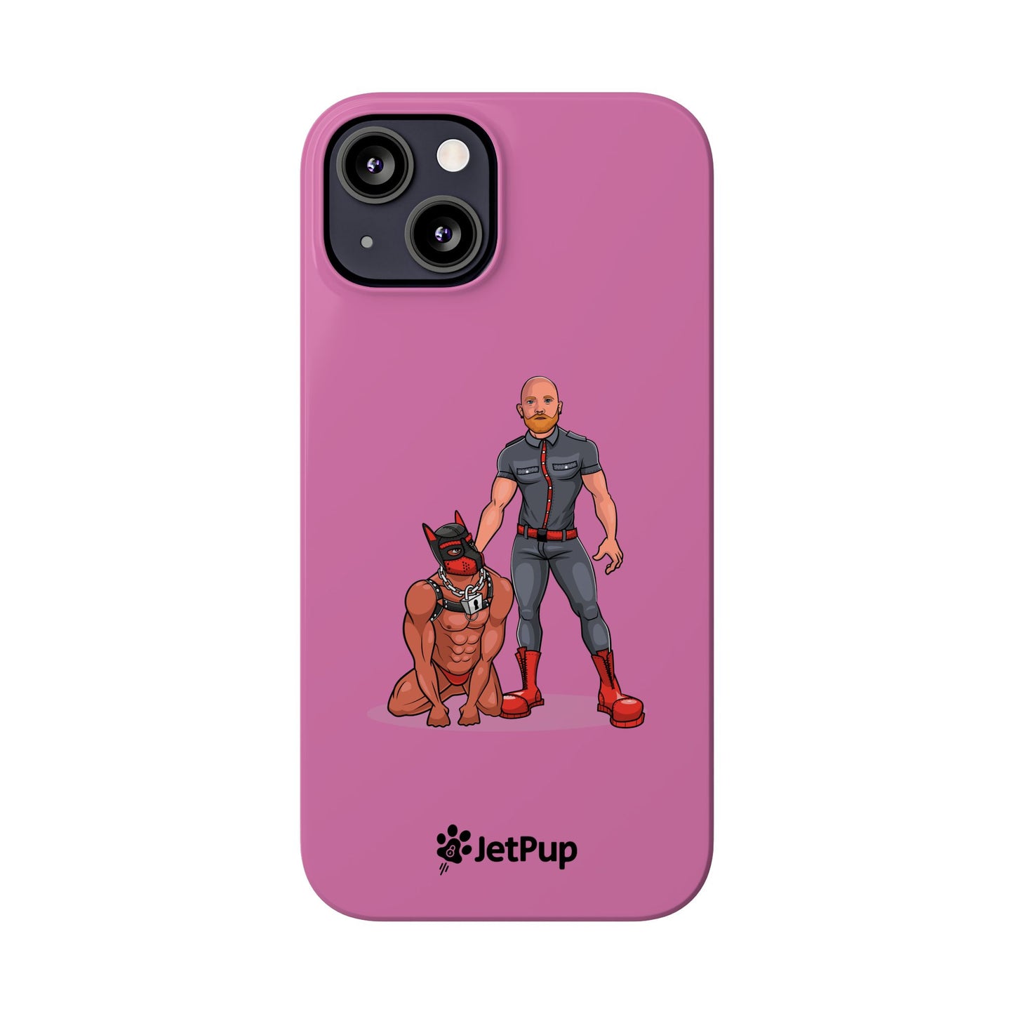 Dad & Pup Slim iPhone Cases - Pink