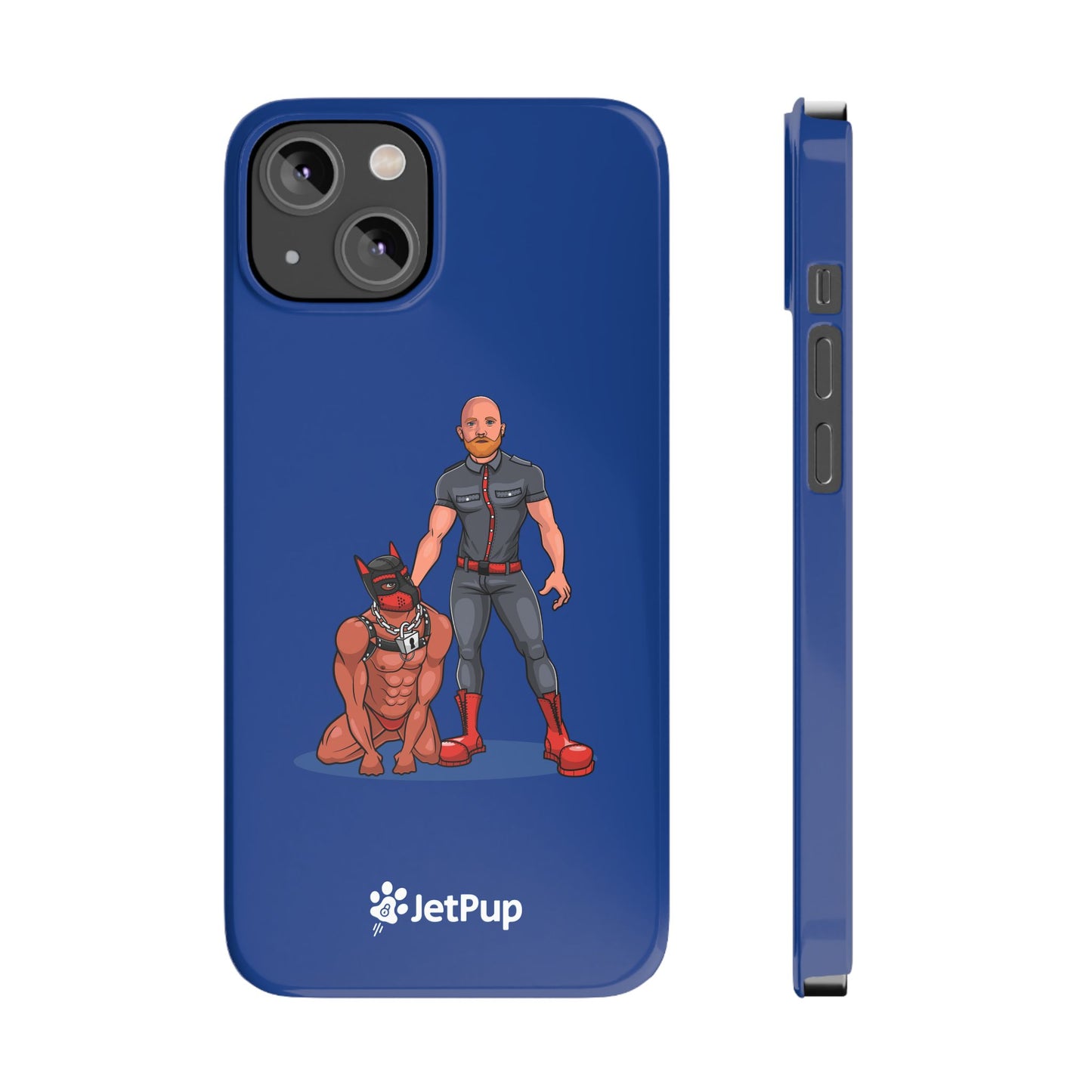 Dad & Pup Slim iPhone Cases - Blue