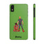 Dad & Pup Slim iPhone Cases - Green