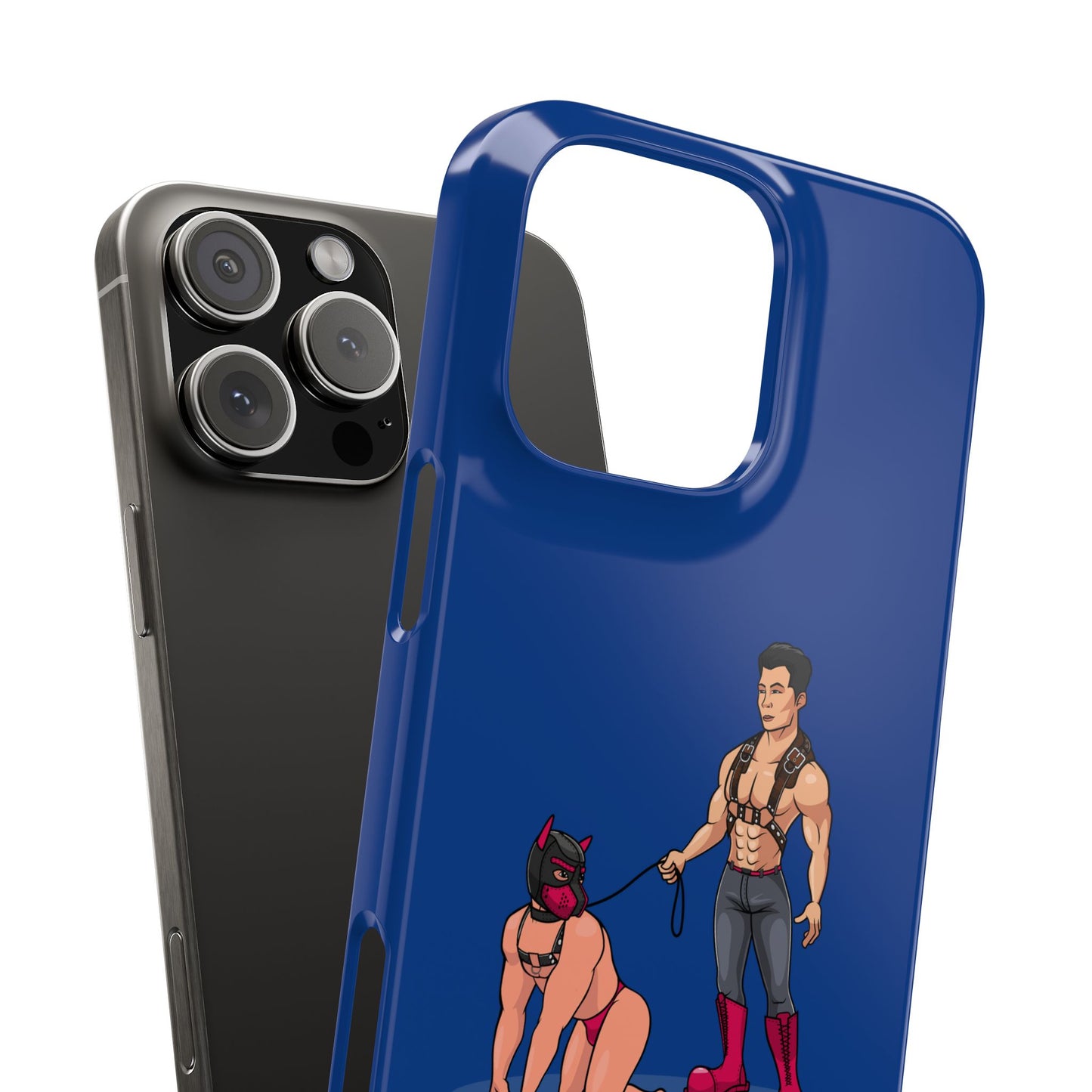 Handler & Pup Slim iPhone Cases - Blue