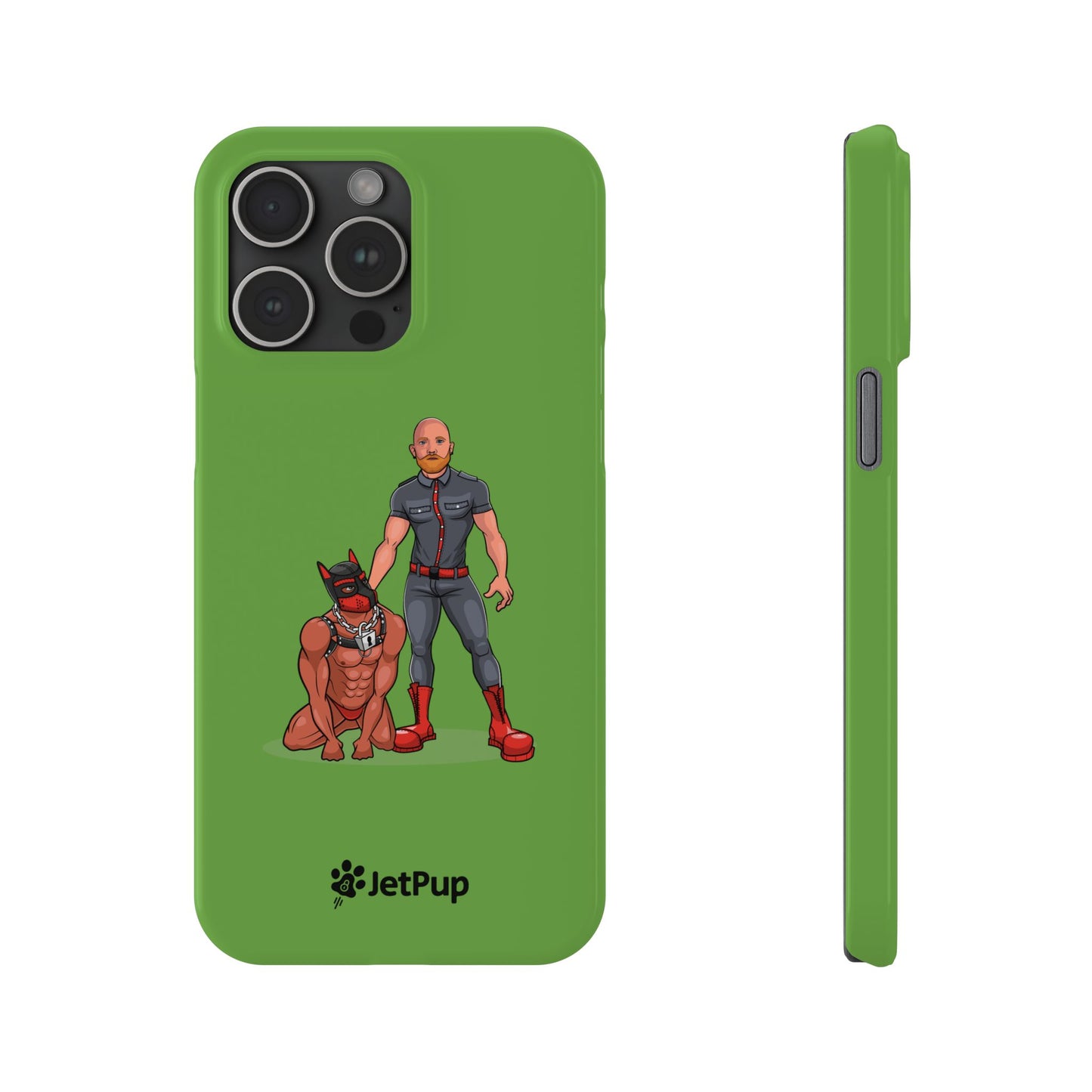 Dad & Pup Slim iPhone Cases - Green