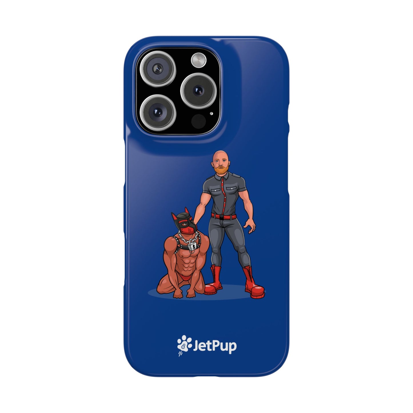 Dad & Pup Slim iPhone Cases - Blue