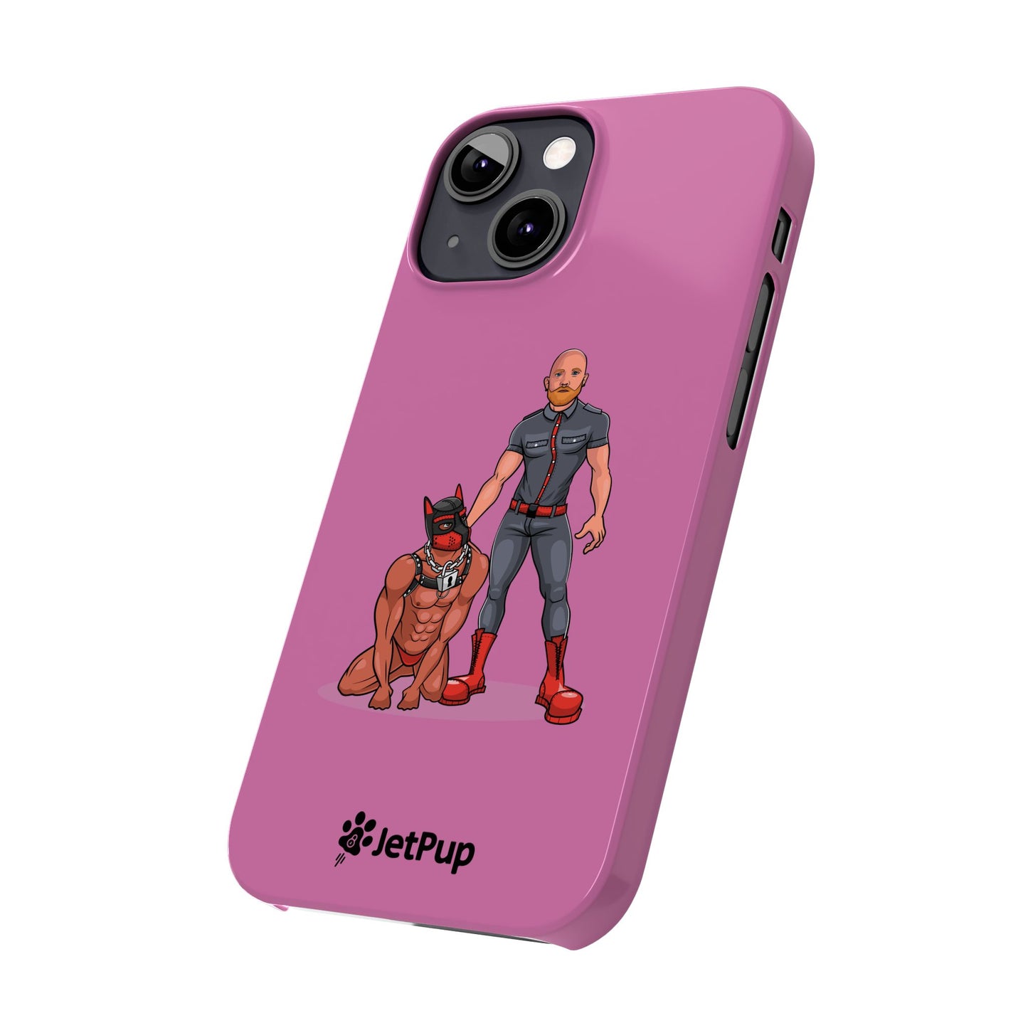 Dad & Pup Slim iPhone Cases - Pink