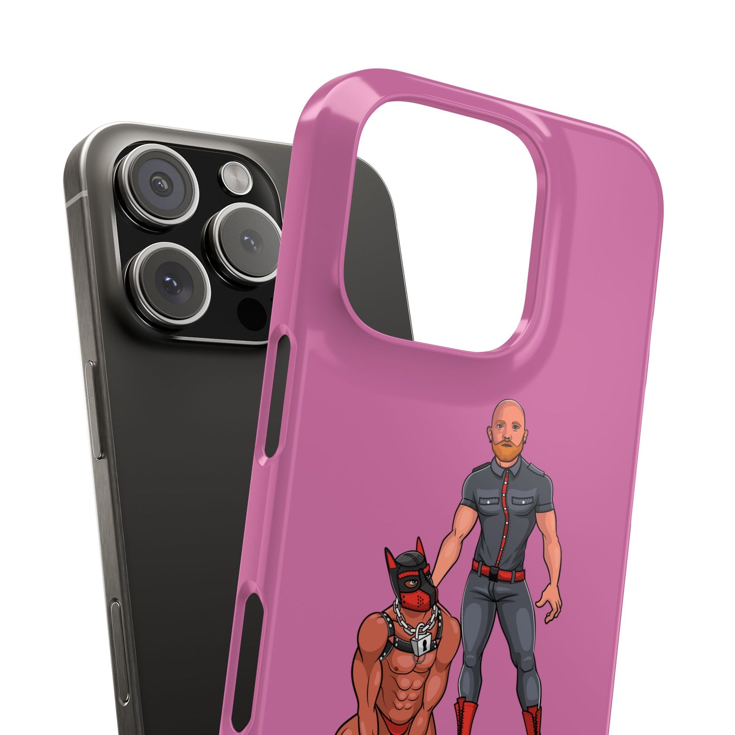 Dad & Pup Slim iPhone Cases - Pink