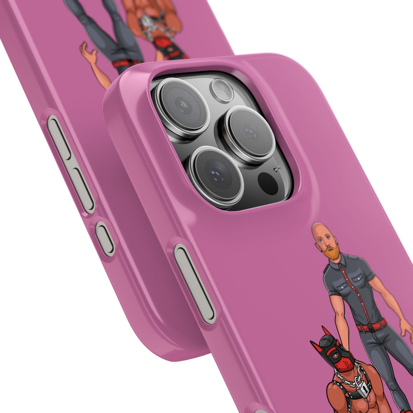 Dad & Pup Slim iPhone Cases - Pink