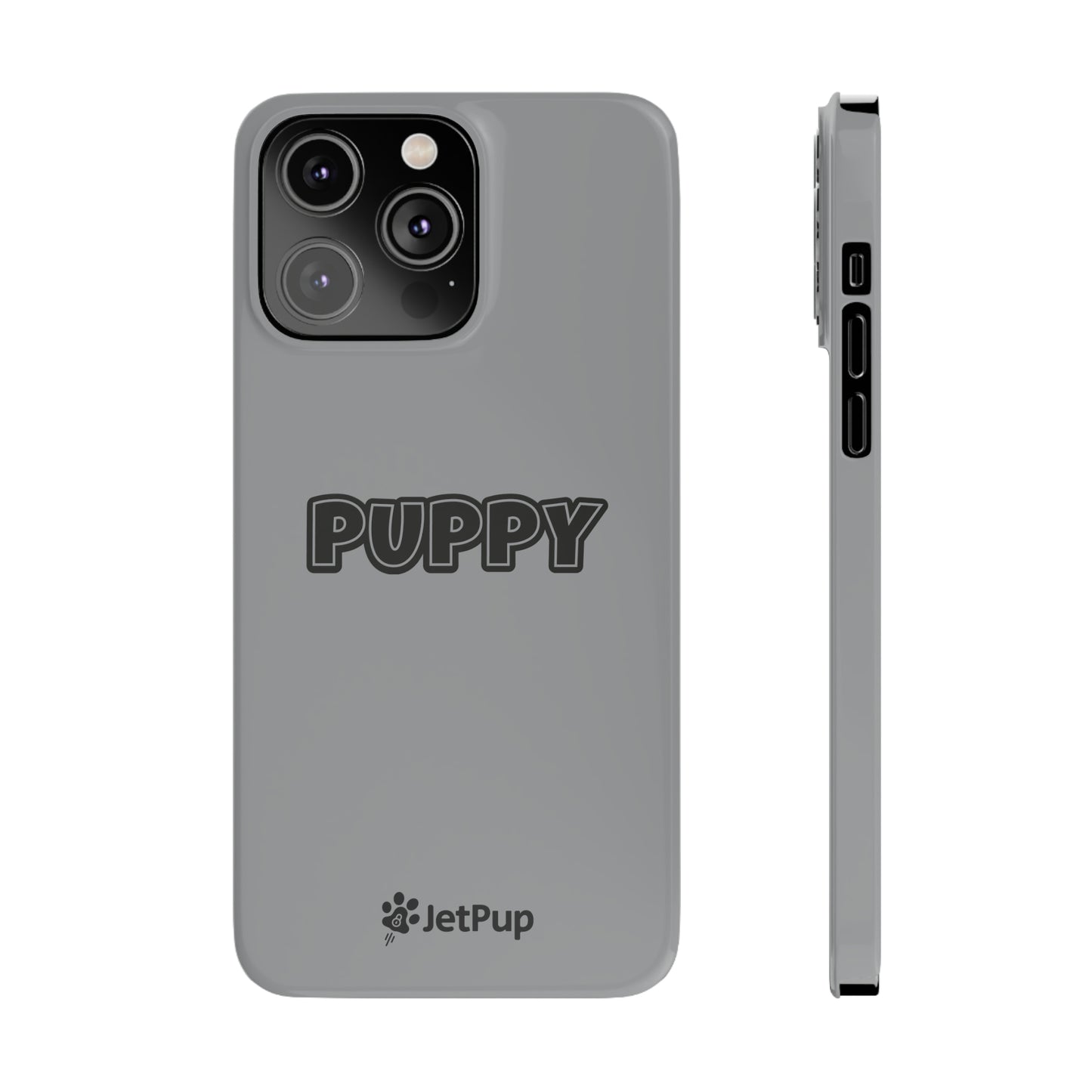 Puppy Slim iPhone Cases - Grey