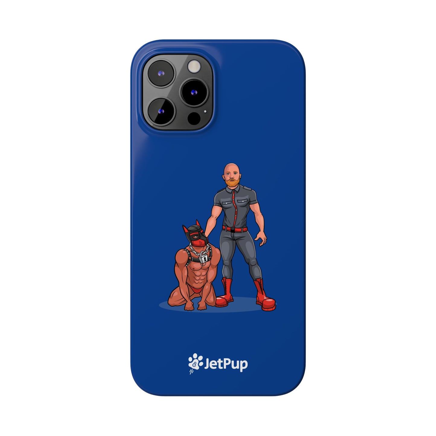 Dad & Pup Slim iPhone Cases - Blue