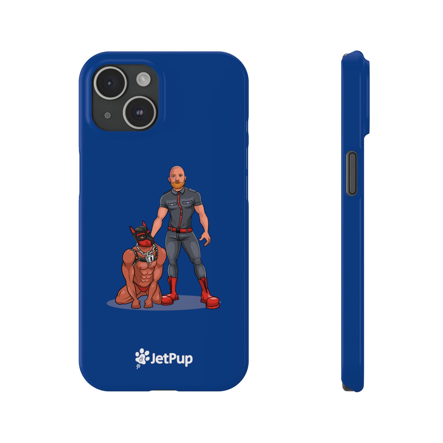 Dad & Pup Slim iPhone Cases - Blue