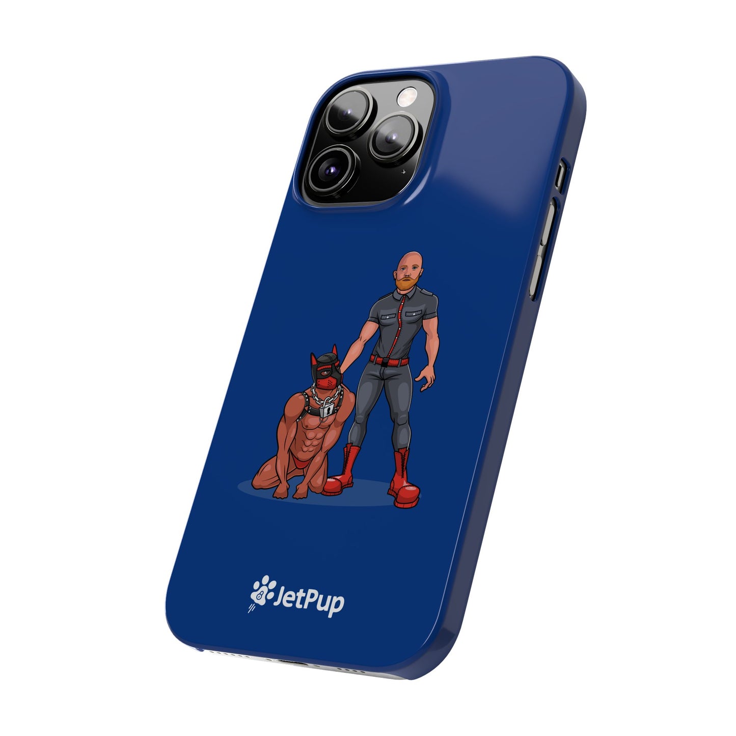 Dad & Pup Slim iPhone Cases - Blue