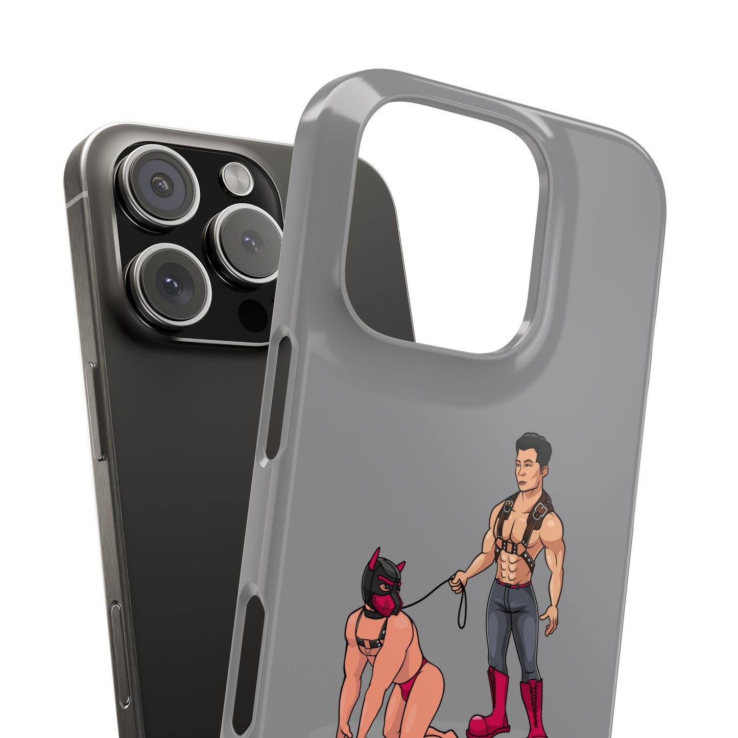 Handler & Pup Slim iPhone Cases - Grey