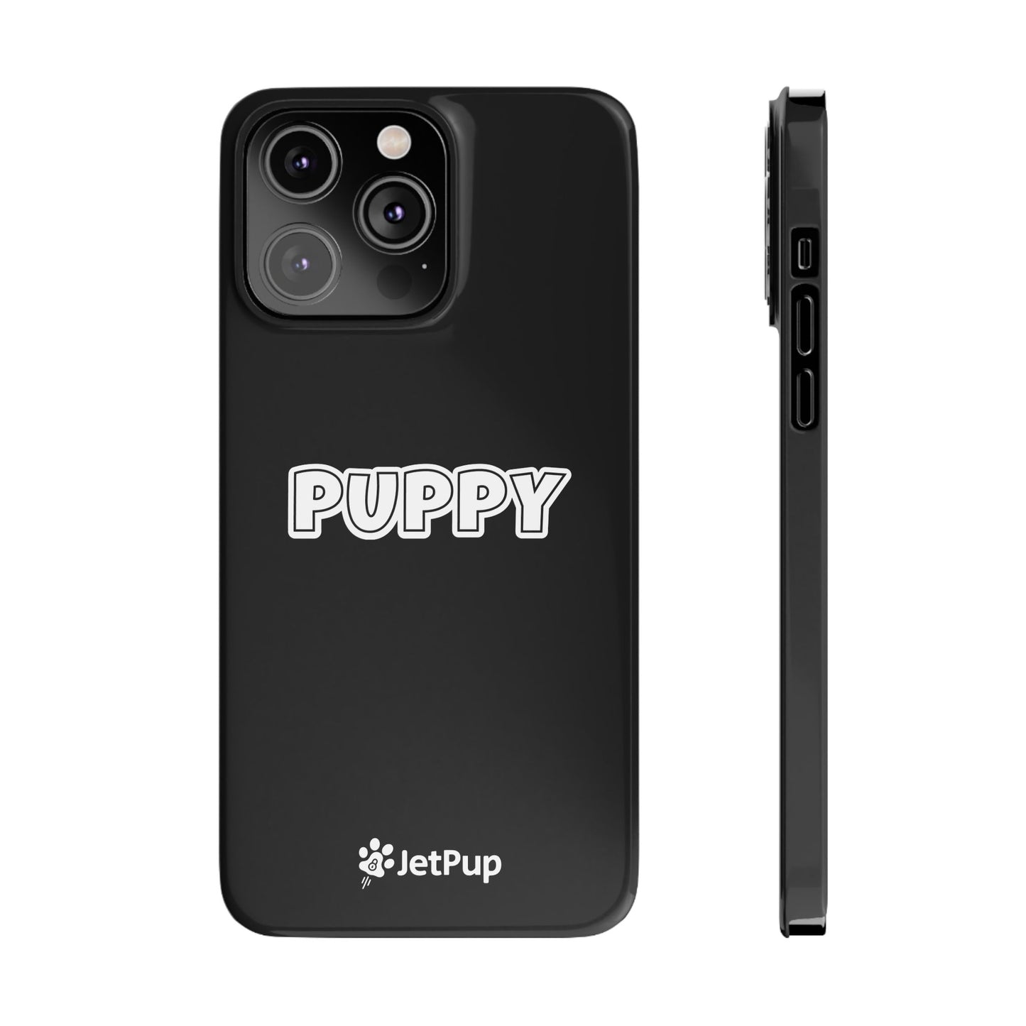 Puppy Slim iPhone Cases - Black