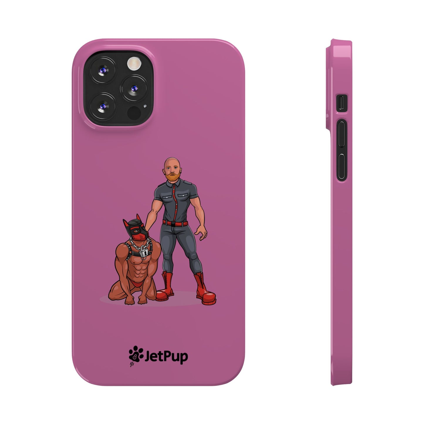 Dad & Pup Slim iPhone Cases - Pink