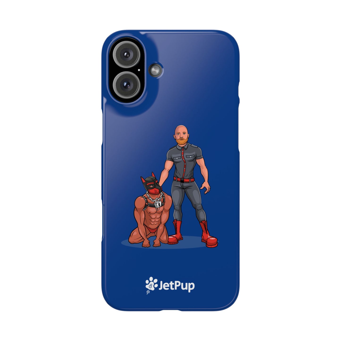 Dad & Pup Slim iPhone Cases - Blue