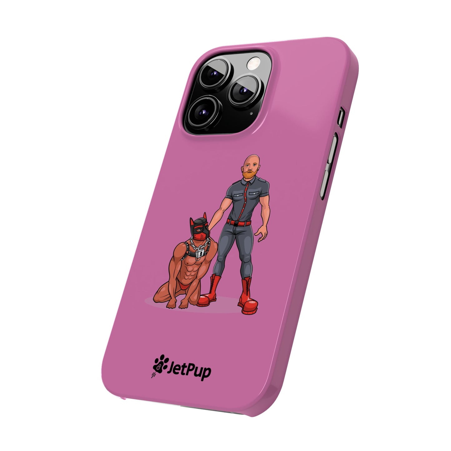 Dad & Pup Slim iPhone Cases - Pink