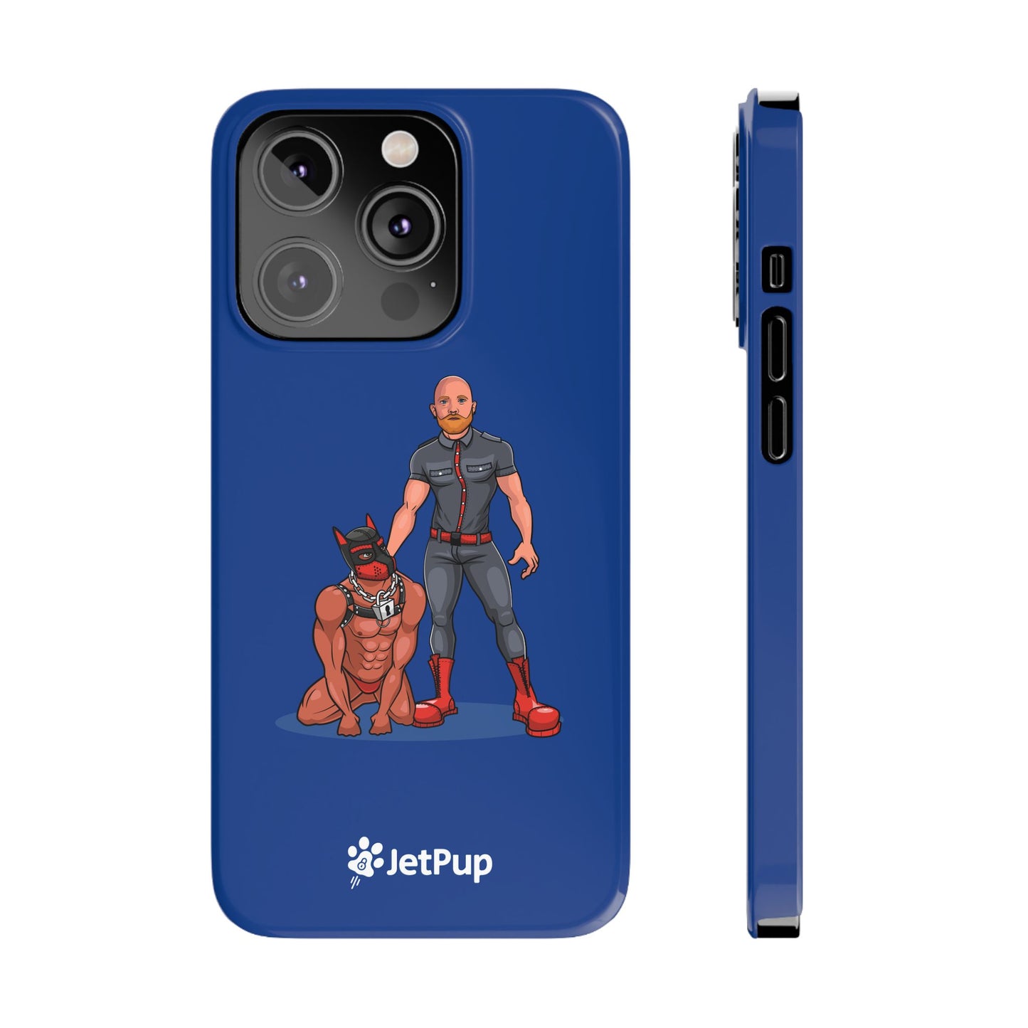 Dad & Pup Slim iPhone Cases - Blue